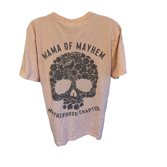 Canvas Bella Canvas pink and grey Mama of Mayhem Motherhood Chapter t shirt size - Picture 4 of 5